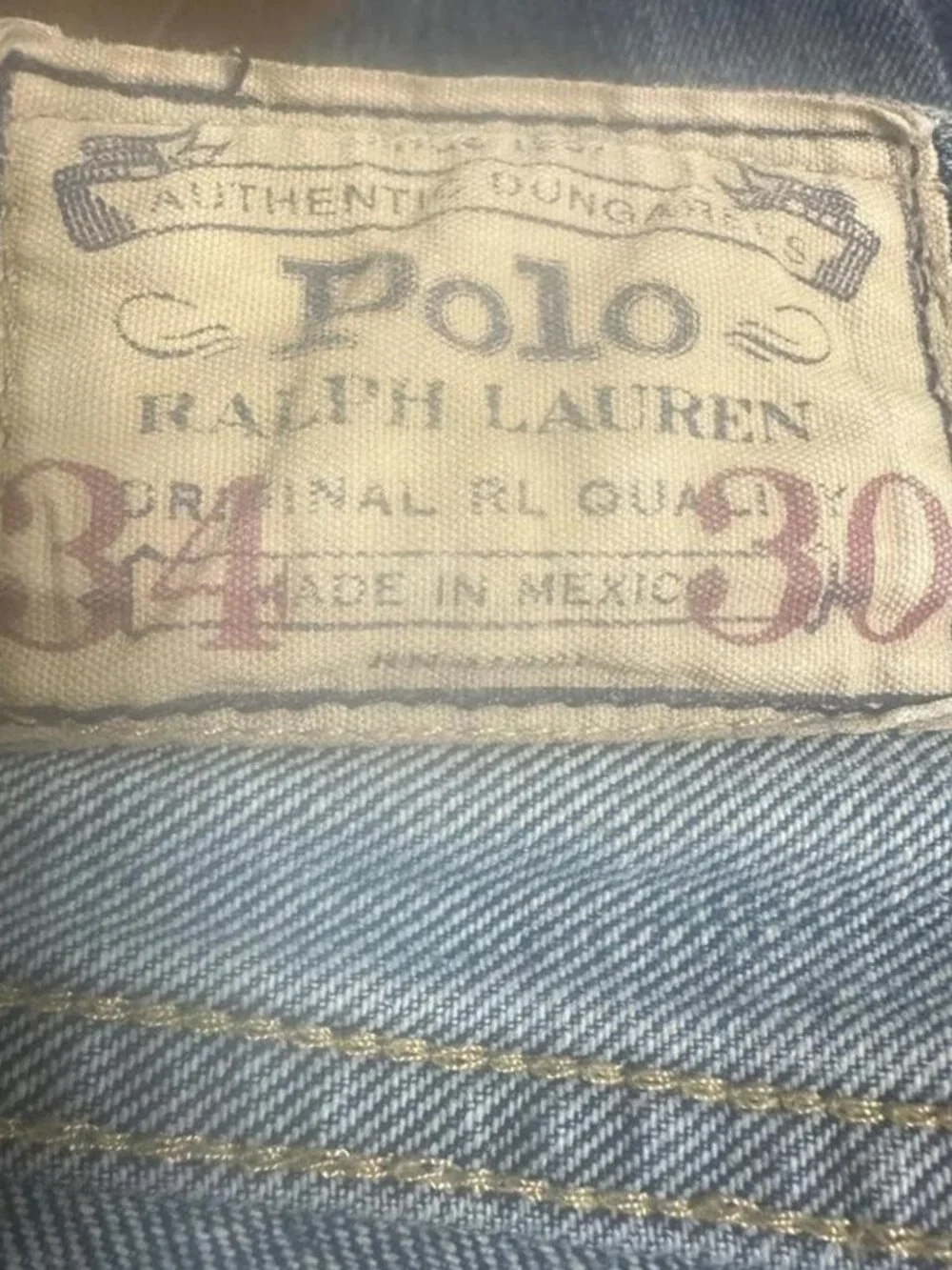 Polo Ralph Lauren men’s blue jeans Size 34x30” #denim